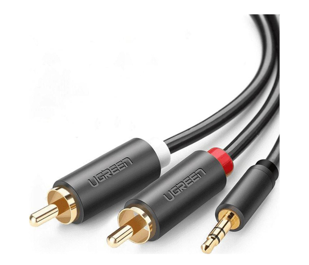 UGREEN AV102 Kabel 2x RCA Cinch jack 3.5 mm 1m czarny - 1488938 - zdjęcie